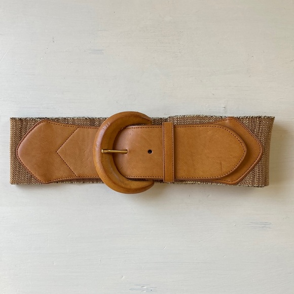 Lauren Ralph Lauren Wide Stretch Fabric Woven Belt Size L - Picture 1 of 14